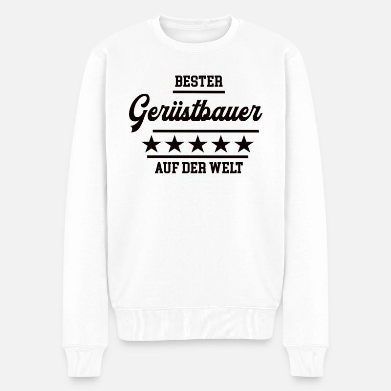 Gerüstbauer Bester Handwerker Gerüstbau Baustelle - Männer Premium Bio Pullover - Weiß