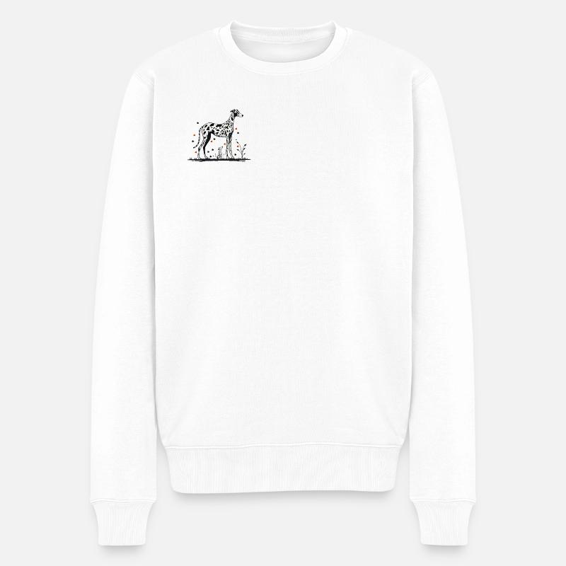 Hund & Welpe StreetArt - Männer Premium Bio Pullover - Weiß