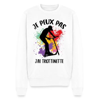 Ich kann keinen Roller haben - Männer Premium Bio Pullover - Weiß - Vorne - Thijin (182cm)