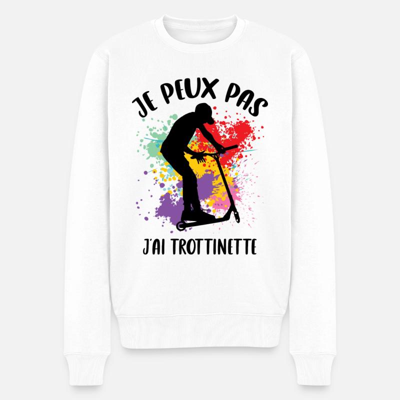 Je peux pas j'ai trottinette - Pull Premium bio Homme - blanc