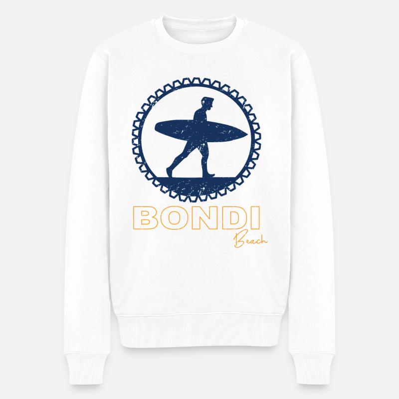 Bondi Beach - Männer Premium Bio Pullover - Weiß