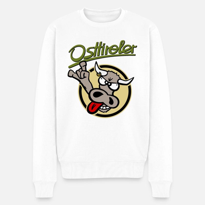 osttiroler-kuh-color-2 - Männer Premium Bio Pullover - Weiß