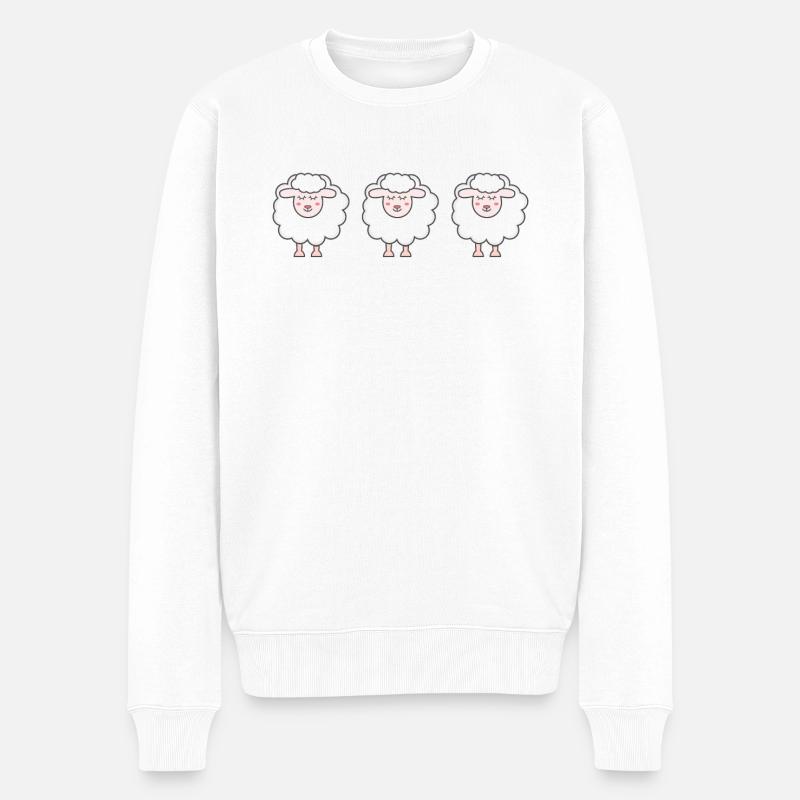 Schaf - Männer Premium Bio Pullover - Weiß