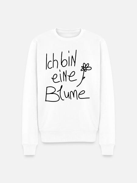Ich bin eine Blume - Männer Premium Bio Pullover - Weiß