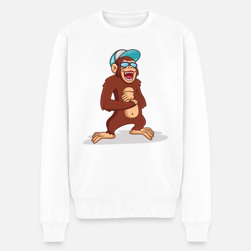Les chimpanzés sont risibles - Pull Premium bio Homme - blanc