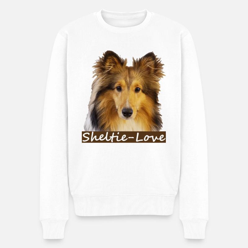 Sheltie-Love - Männer Premium Bio Pullover - Weiß