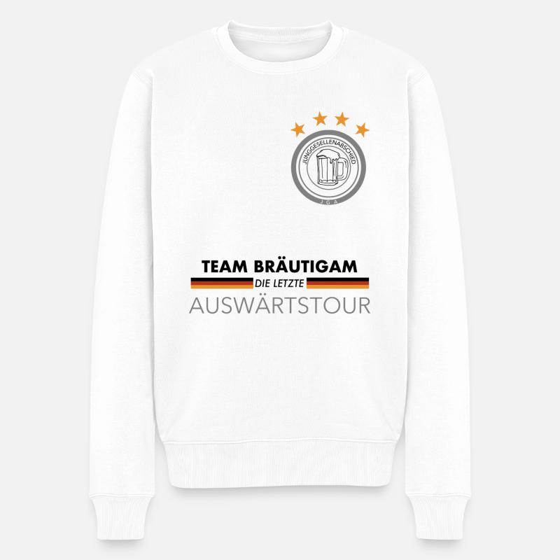 TEAM BRÄUTIGAM - Männer Premium Bio Pullover - Weiß