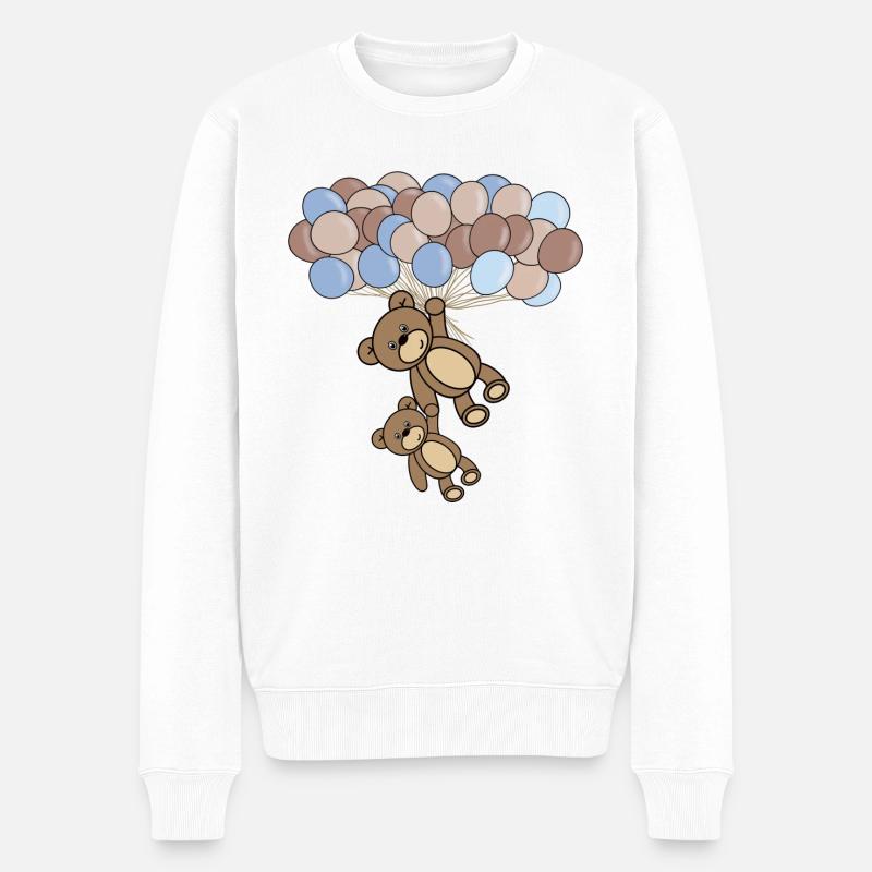 Bär Ballon Baby - Männer Premium Bio Pullover - Weiß
