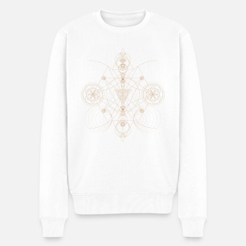 Abstraktes Punktdesign - Männer Premium Bio Pullover - Weiß