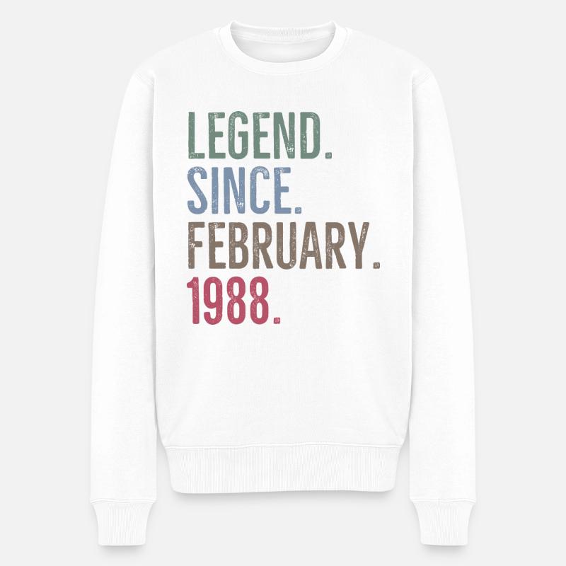 Legende seit Februar 1988 - Männer Premium Bio Pullover - Weiß