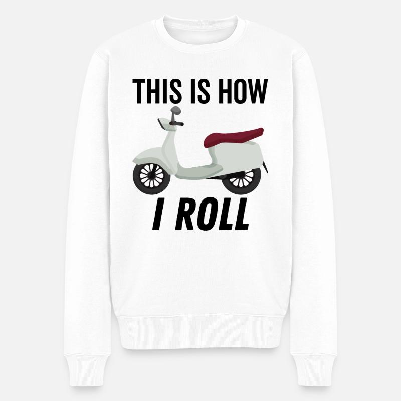 So rolle ich Moped - Männer Premium Bio Pullover - Weiß