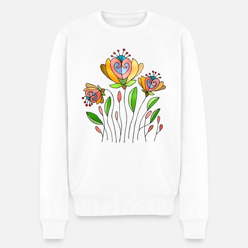 Fleur - Pull Premium bio Homme - blanc