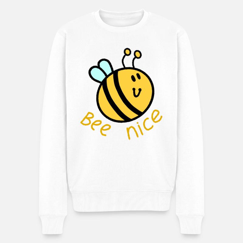 Bee Nice Dessin animé - Pull Premium bio Homme - blanc