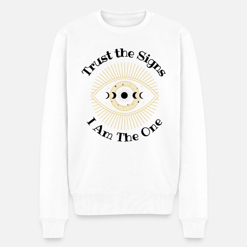Vertraue den Zeichen - Männer Premium Bio Pullover - Weiß