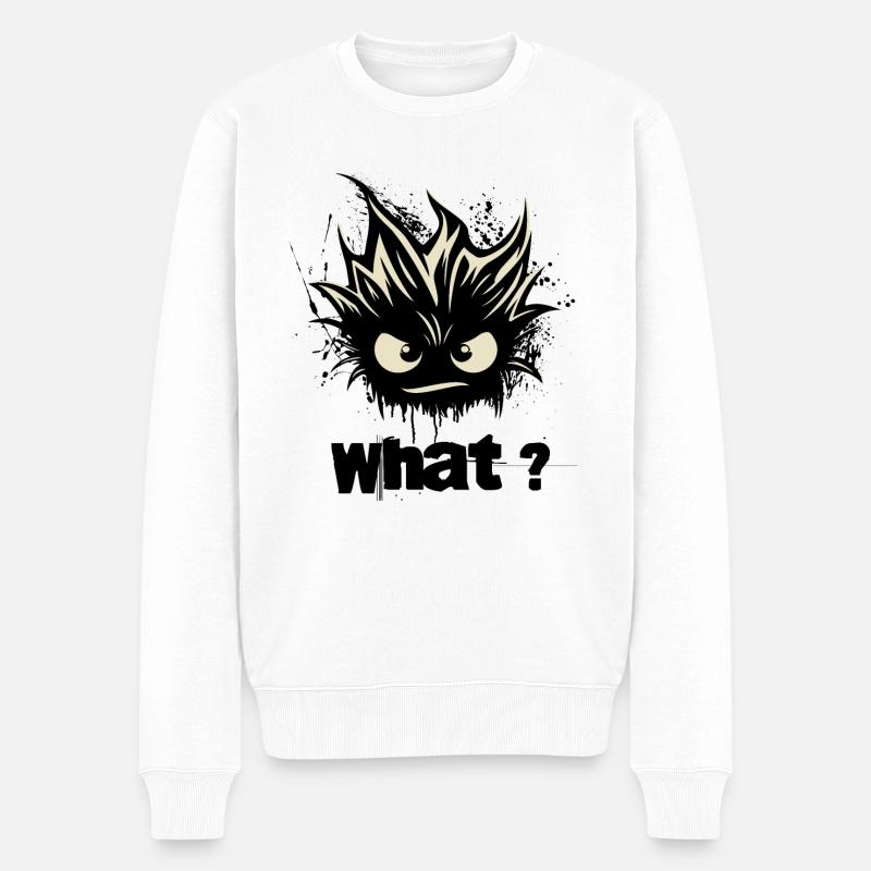 Was? Süßes Monster - Männer Premium Bio Pullover - Weiß