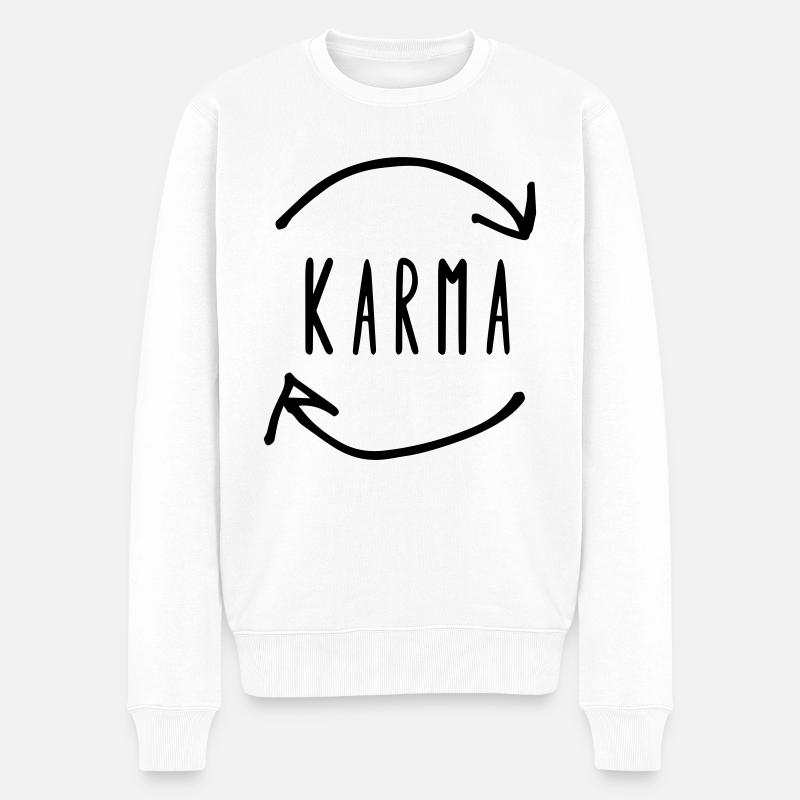 Karma - Männer Premium Bio Pullover - Weiß