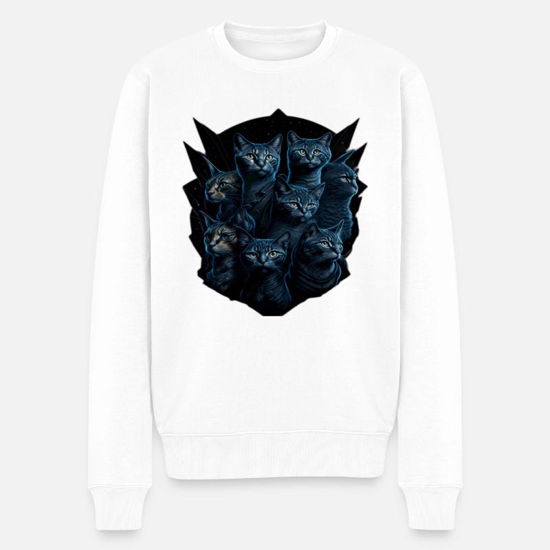 Einzigartige Katze für Katzenliebhaber - Männer Premium Bio Pullover - Weiß