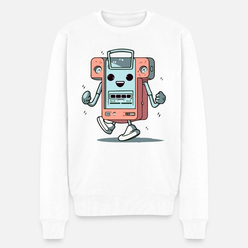 Enea Walkman - Männer Premium Bio Pullover - Weiß