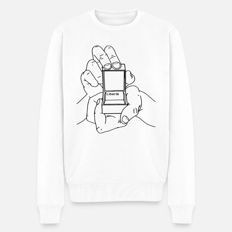 MAINS LIBERTE - Pull Premium bio Homme - blanc