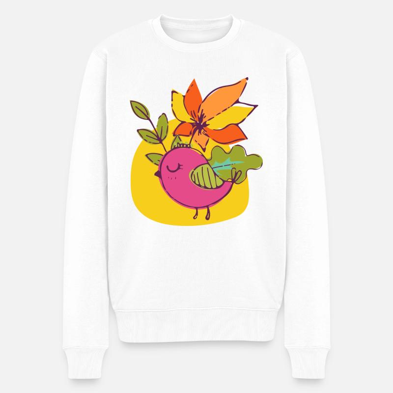 Vogel - Männer Premium Bio Pullover - Weiß