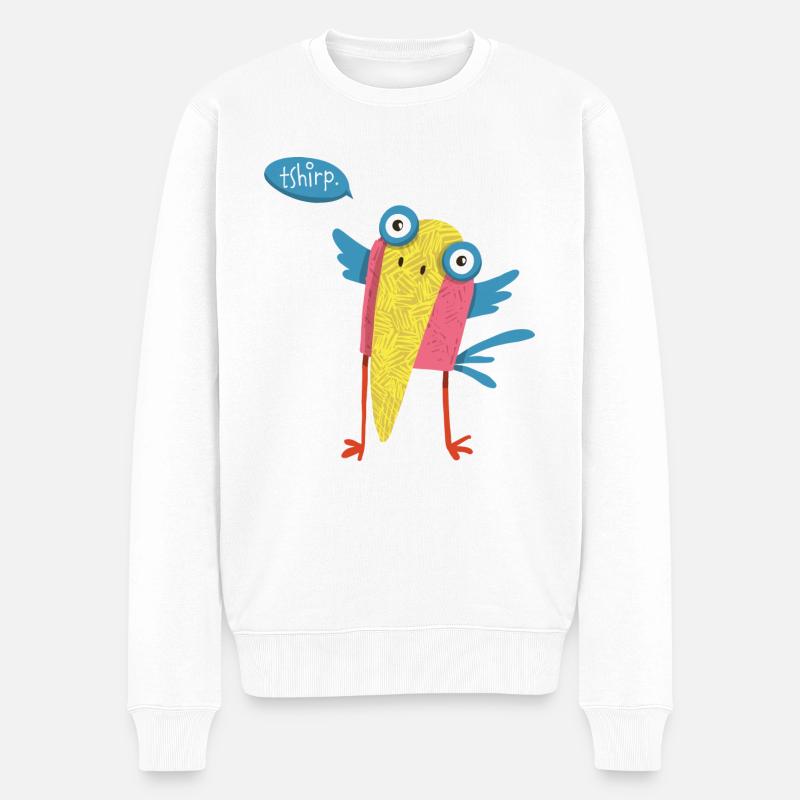 Vogel - Männer Premium Bio Pullover - Weiß
