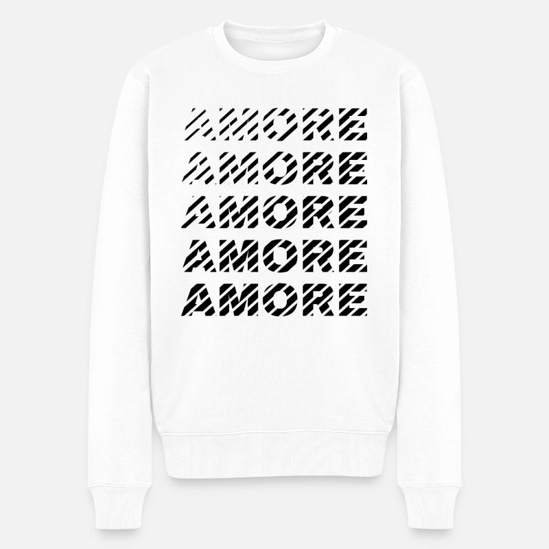 AMORE - Männer Premium Bio Pullover - Weiß