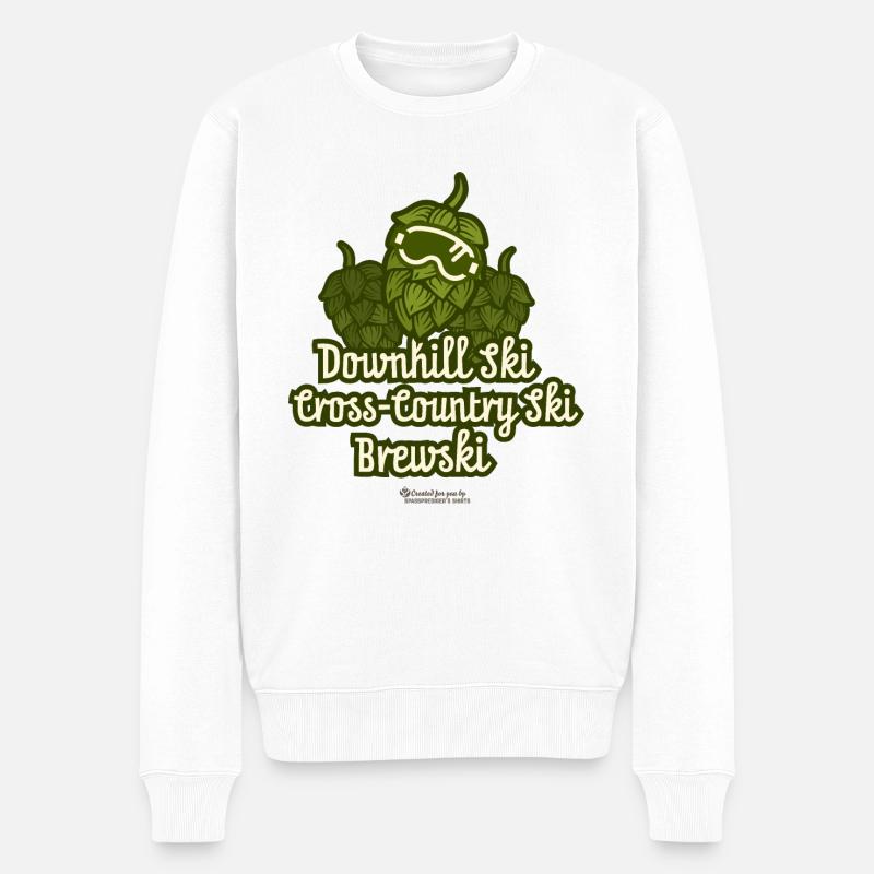 Après Ski Brewski ☛ www.spassprediger.de - Männer Premium Bio Pullover - Weiß