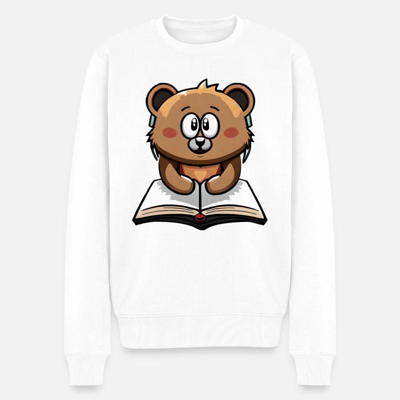 Alex the Bear - Männer Premium Bio Pullover - Weiß