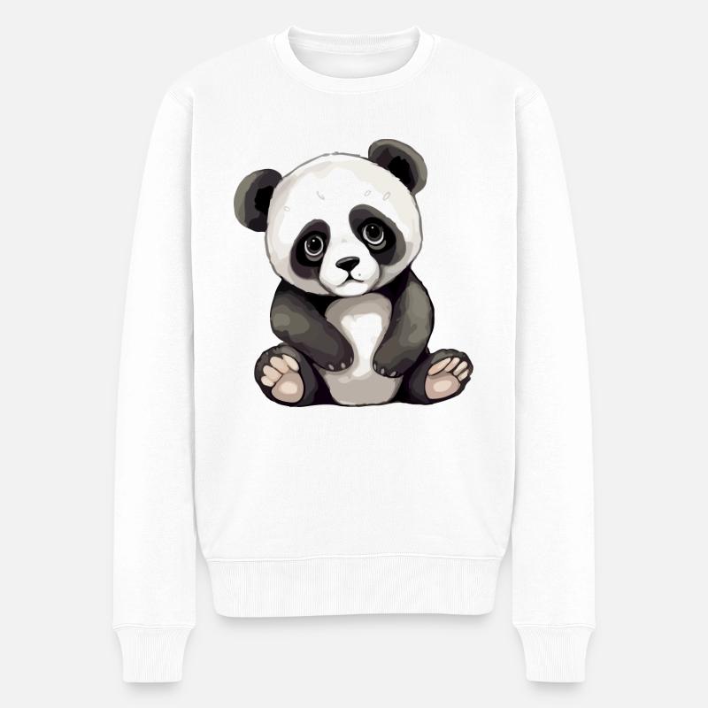Filo, der Baby-Panda - Männer Premium Bio Pullover - Weiß