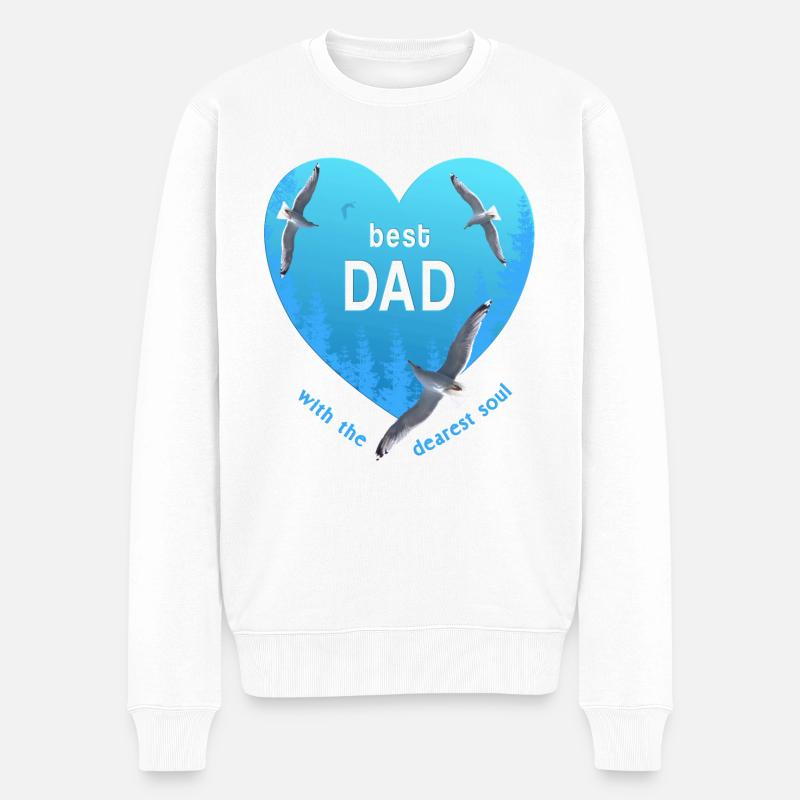 best dad daddy - Männer Premium Bio Pullover - Weiß