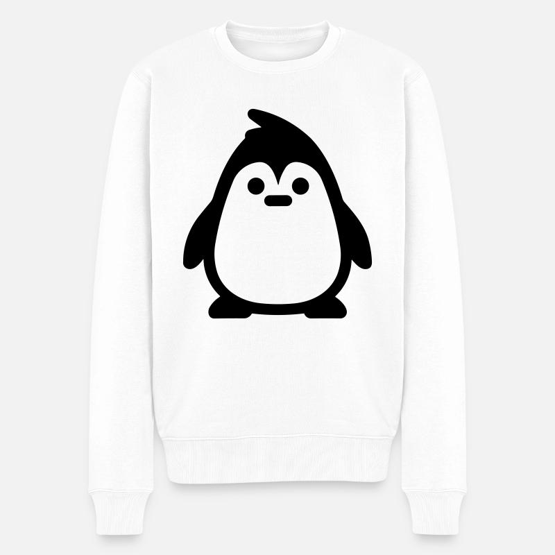 Pinguin - Männer Premium Bio Pullover - Weiß