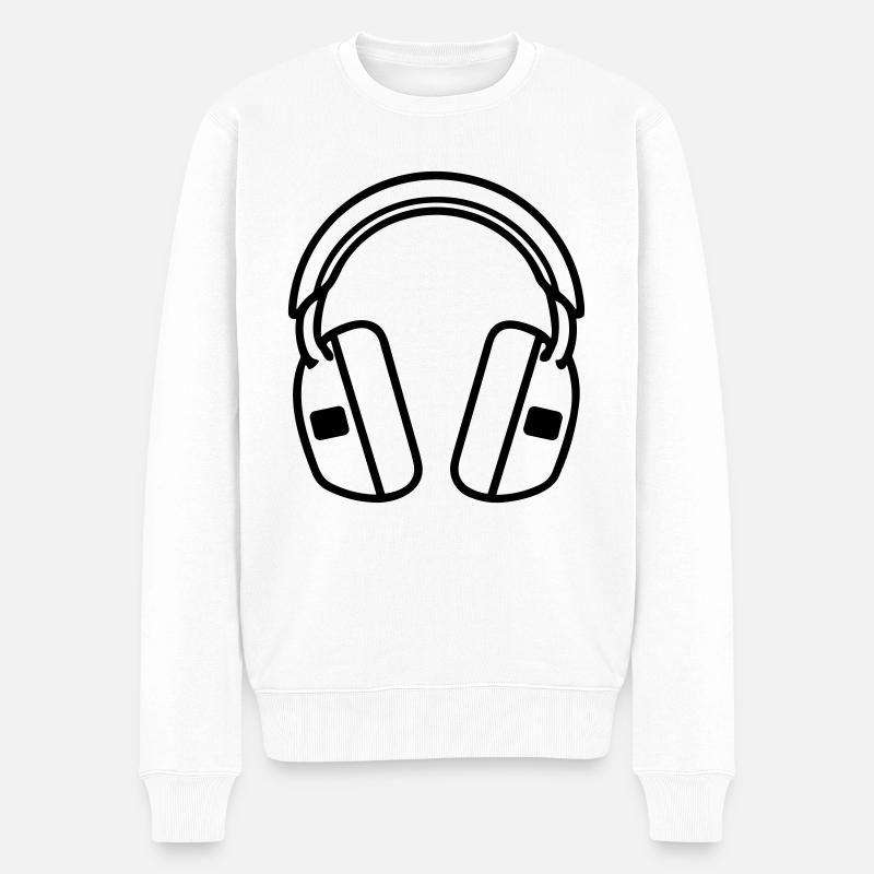Gaming-Headset - Männer Premium Bio Pullover - Weiß