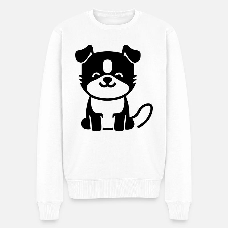 Hund - Männer Premium Bio Pullover - Weiß