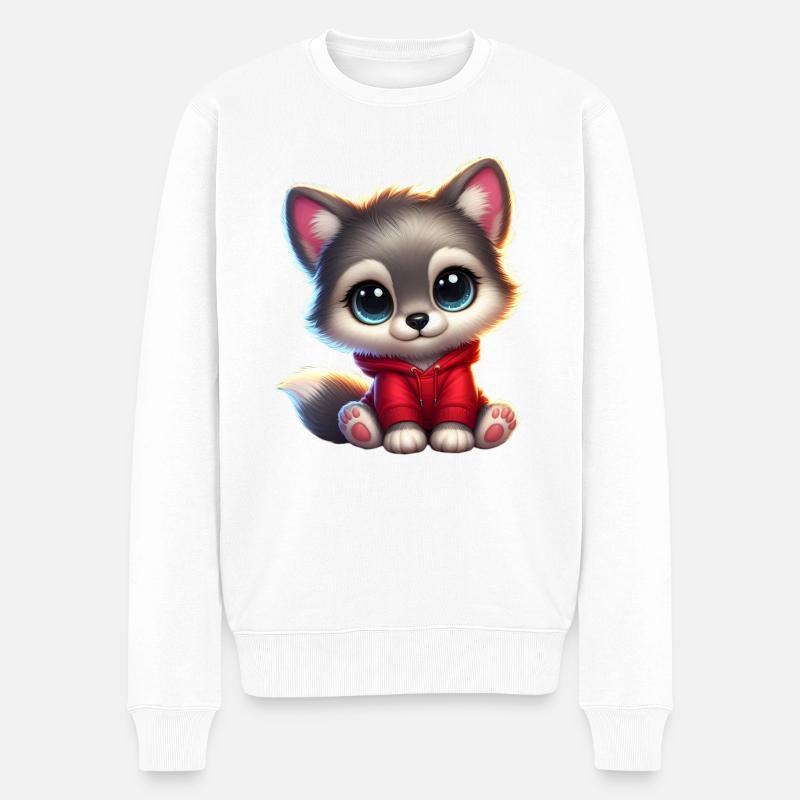 wolf 8 - Pull Premium bio Homme - blanc