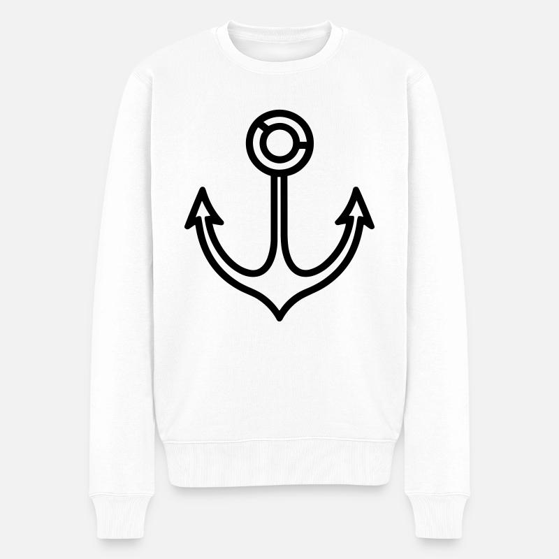 Anker - Männer Premium Bio Pullover - Weiß