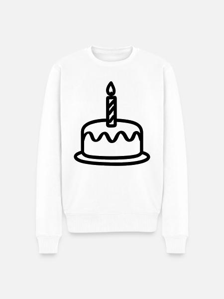 Birthday cake - Men's Premium Organic Jumper - white