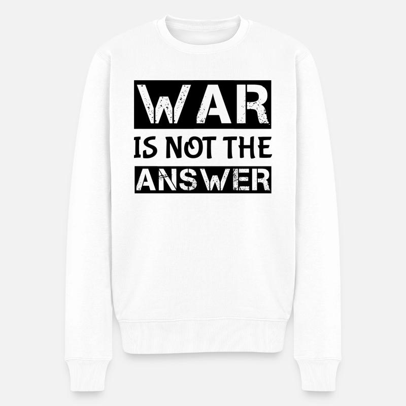 War - Männer Premium Bio Pullover - Weiß