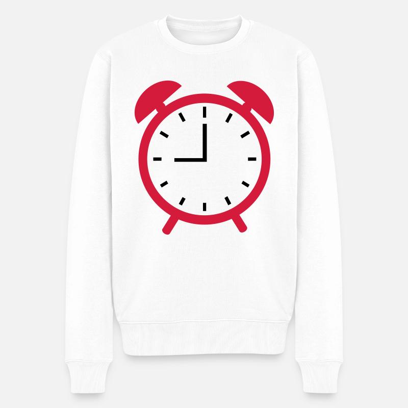 Wecker - Männer Premium Bio Pullover - Weiß