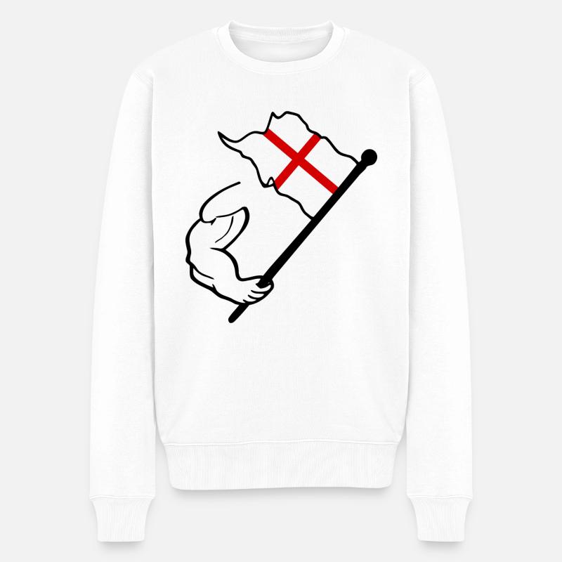 England Flagge - Männer Premium Bio Pullover - Weiß