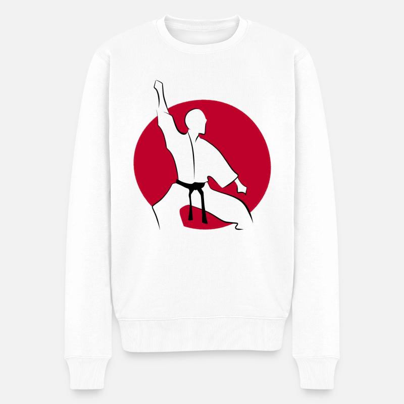 Karate Japan - Männer Premium Bio Pullover - Weiß
