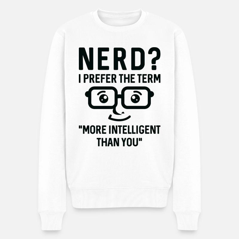 Nerd Intelligent - Pull Premium bio Homme - blanc