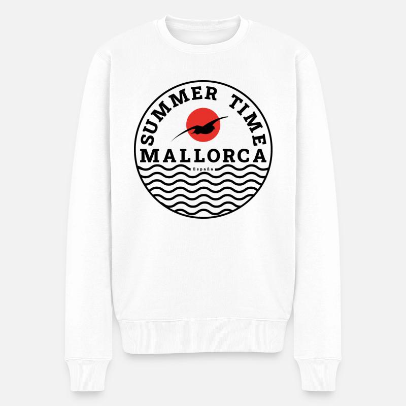 Sommer in Mallorca - Männer Premium Bio Pullover - Weiß