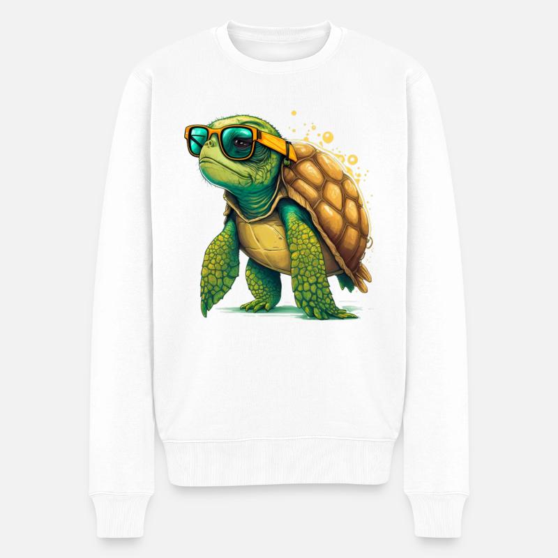 Turtle old - Männer Premium Bio Pullover - Weiß
