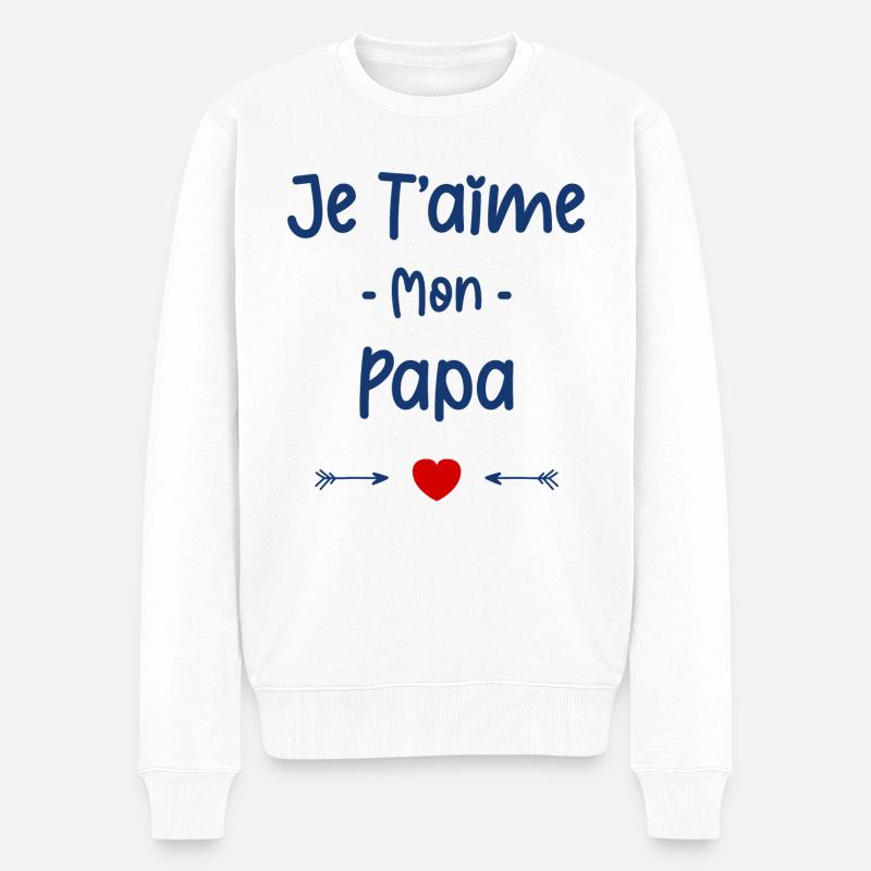 Je t'aime mon papa - Pull Premium bio Homme - blanc
