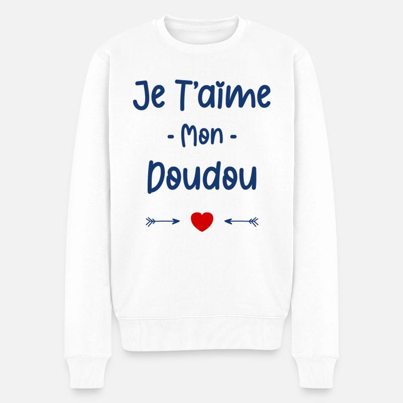 Je t'aime mon Doudou - Pull Premium bio Homme - blanc