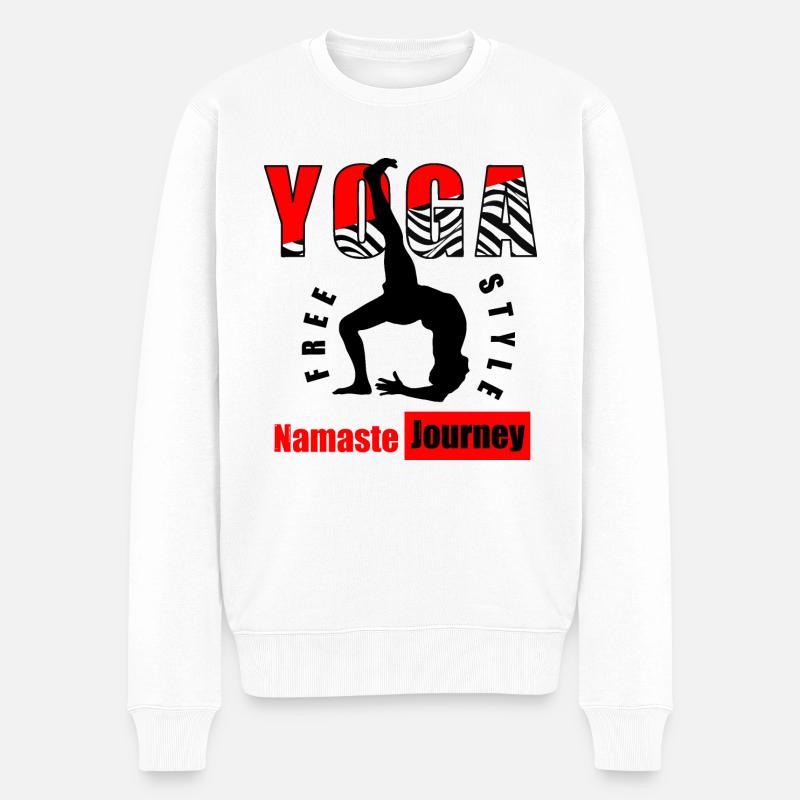 Freestyle Yoga - Männer Premium Bio Pullover - Weiß