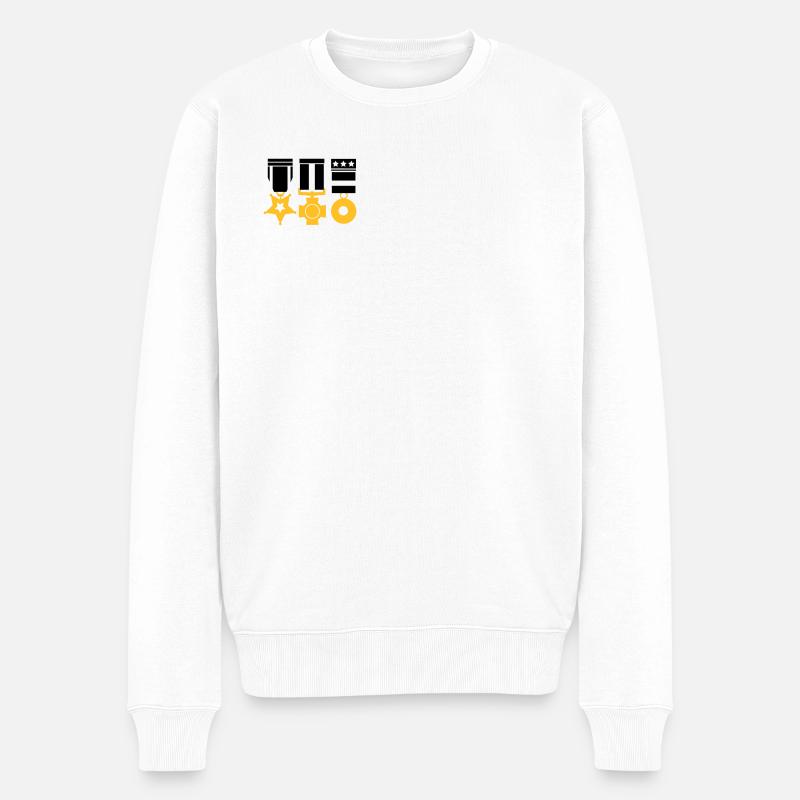 medals Medaillen Medaille - Männer Premium Bio Pullover - Weiß