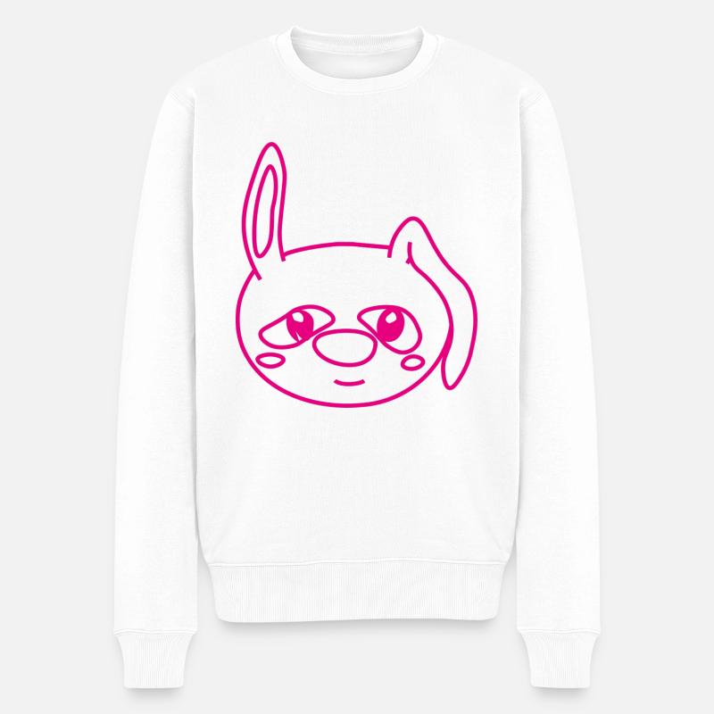 Süßer Hase - Männer Premium Bio Pullover - Weiß