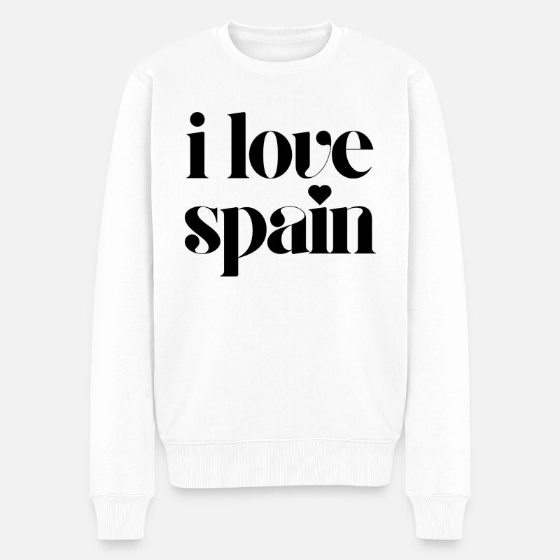 Ich liebe Spanien - Männer Premium Bio Pullover - Weiß