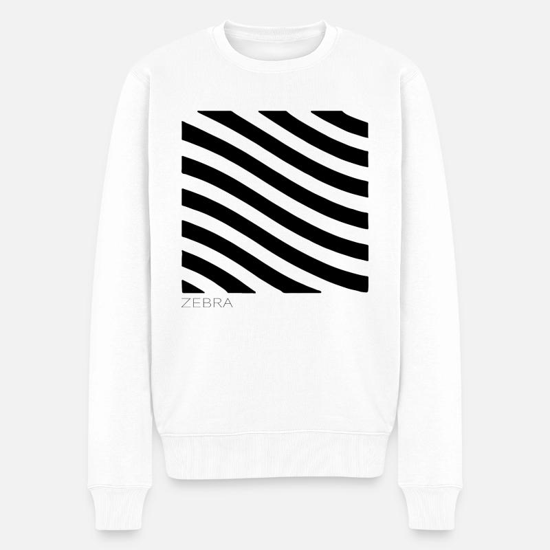 Zebra Kostüm Fasching Karneval lustig einfach s/w - Männer Premium Bio Pullover - Weiß